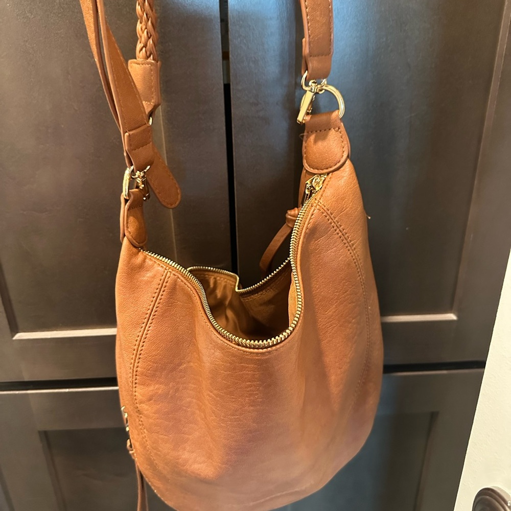 Cognac Leather Shoulder or Crossbody Bag